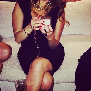 Back and rose gold dress